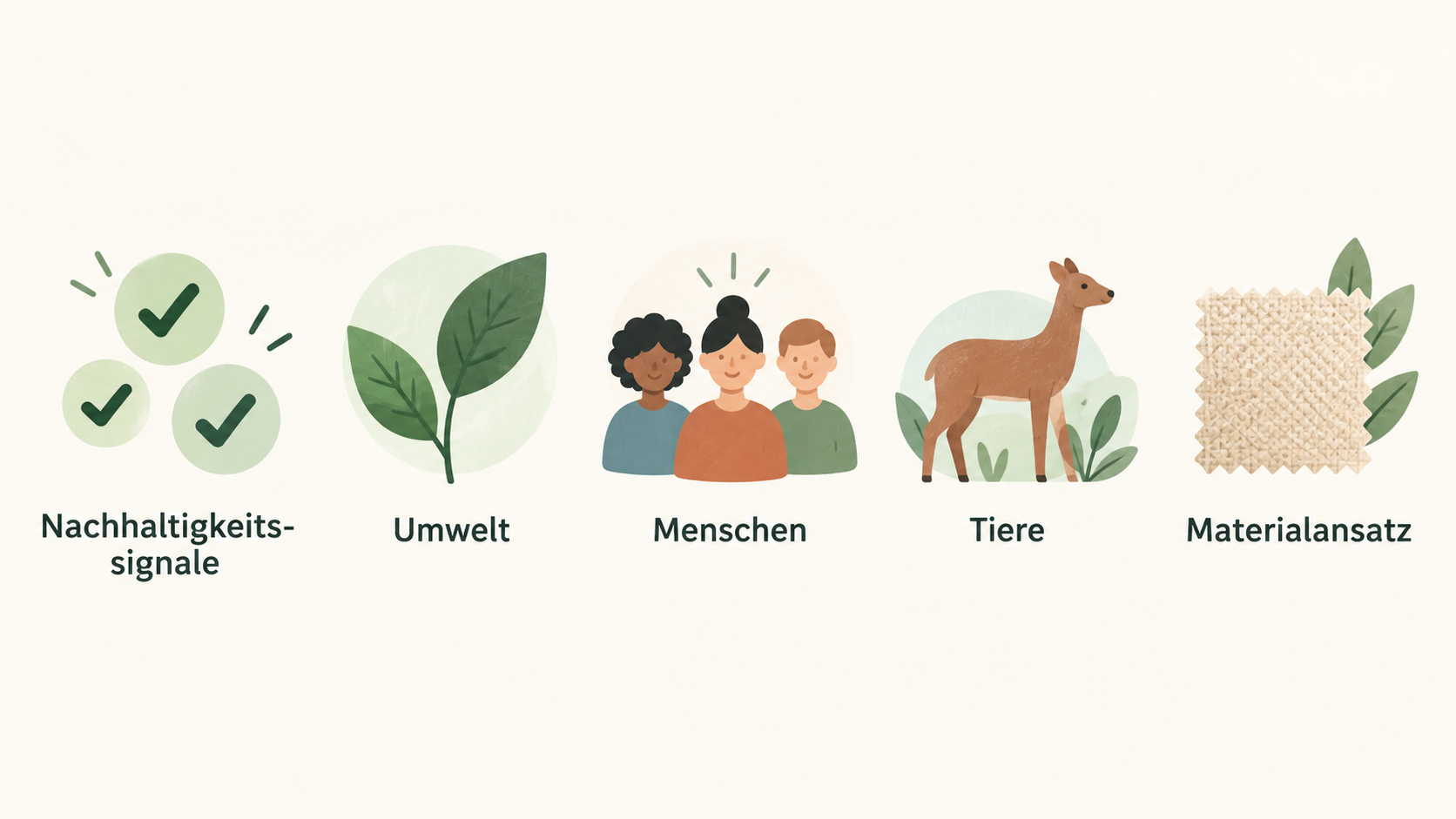 Summarize the three Good On You subratings stated in the section in one row of icons: Umwelt 5 von 5, Menschen 5 von 5, Tiere 4 von 5.