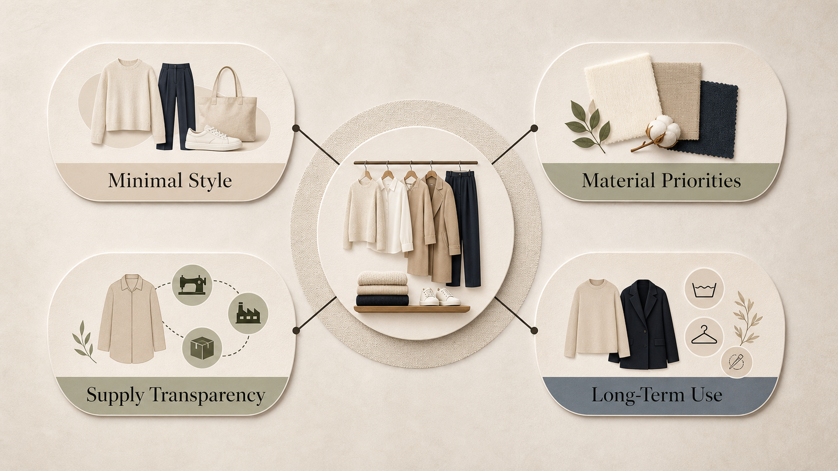 Redaktionelle Illustration zu ARMEDANGELS vs Filippa K: Welche Marke passt besser zur Capsule Wardrobe?
